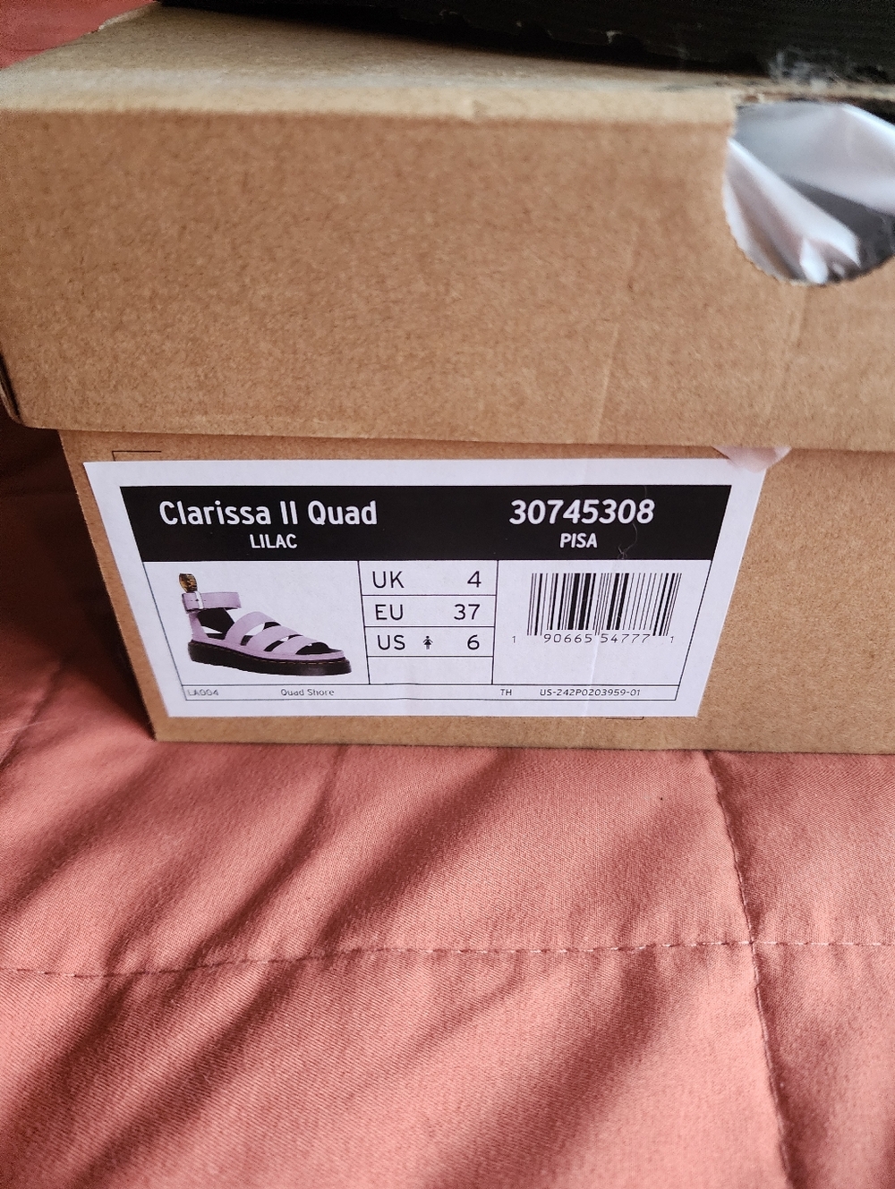 New Box Women Dr. Martens Clarissa ll Quad Lilac Sandals Purple Nwt 6 7 Leather - Picture 4 of 4